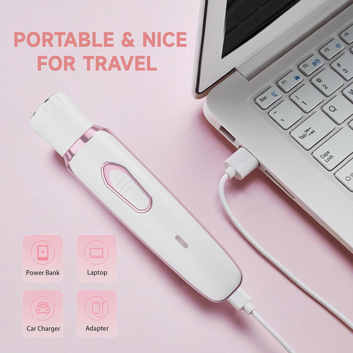 Electric Razors Shaver for Women Painless 4 in1 Women Shaver Cordless Rechargeable Facial Eyebrow Razors & Nose Hair Trimmer Lips Body Bikini Trimmer for Womens Grooming Kit 3028 White